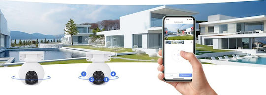 Ezviz CS-H80f IP Cameră de Supraveghere Wi-Fi Full HD+ 4MP Rezistentă la apă cu Comunicare Bidirecțională și Lentilă 2.8mm