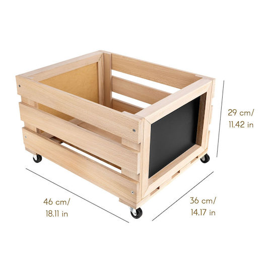 Creative Deco Holzbox Schallplatten Tafel 80 Schallplatten 46x36x29 cm + 1 cm