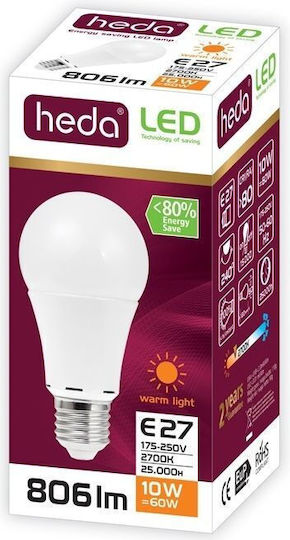 Best Service LED-Lampe 10W für Fassung E27 und Form A60 Warmes Weiß 806lm