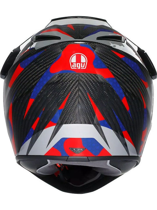 AGV AX-9 Steppa Carbon/Red/Blue Motorcycle Helmet On-Off ECE 22.05 1365gr with Pinlock