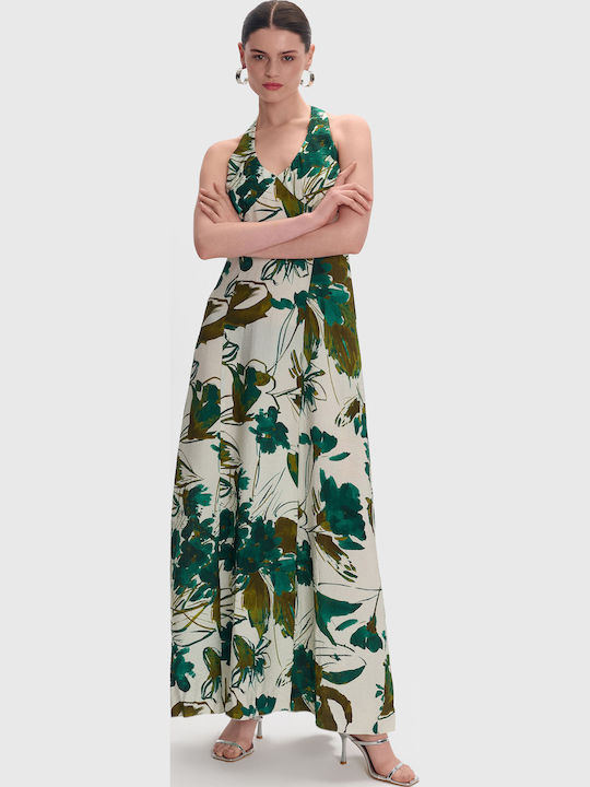 Summer Maxi Dress for Wedding Christening Open Back with Lace Multicolor
