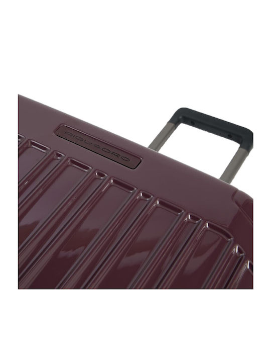 Piquadro Μεσαία Βαλίτσα Ταξιδίου Light Bordeaux με 4 Ρόδες Ύψους 69εκ.