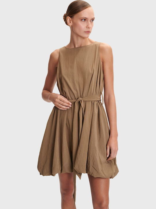 Καλοκαιρινό Mini Φόρεμα για Γάμο / Βάπτιση Khaki