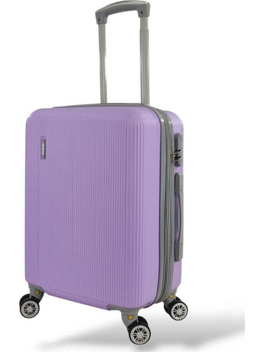 Playful Bags Cabin Travel Suitcase Hard Lila with 4 Wheels Height 55cm