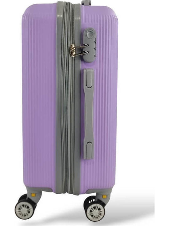 Playful Bags Cabin Travel Suitcase Hard Lila with 4 Wheels Height 55cm