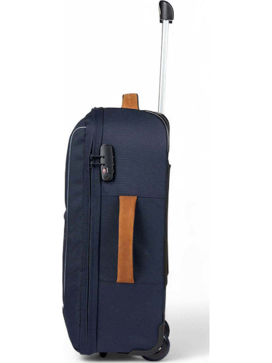 Satch Cabin Travel Suitcase Dark Blue with 4 Wheels
