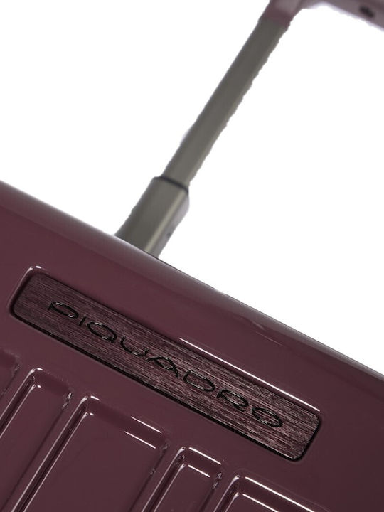 Piquadro Travel Cabin Suitcase Light Burgundy with 4 Wheels Height 55cm