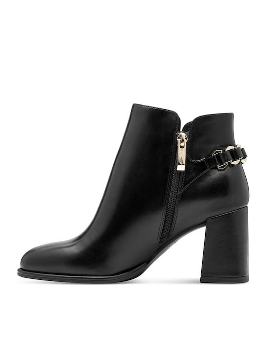 Leder Stiefeletten Damen Schwarz