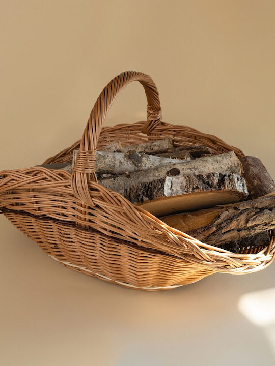 Creative Дърво Кошница Съхранение на Дърва 67x41x43см Бежов