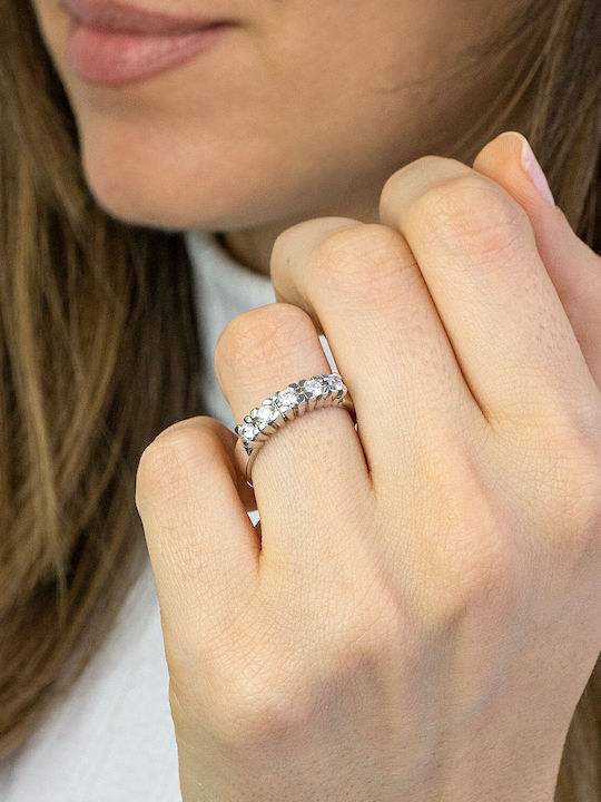 Kiriakos Gofas Ring with Zircon made of Silver