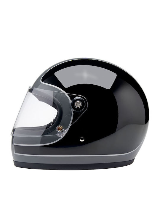 Biltwell Gringo S Storm Grey/Black Tracker Gloss Motorcycle Helmet Full Face ECE 22.06