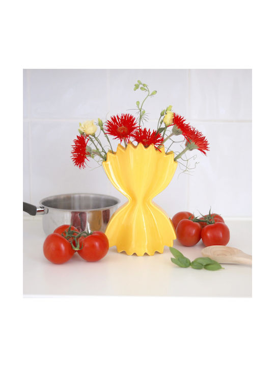Fluid Market Διακοσμητικό Βάζο Glas Gelb 16x5x26cm 1Stück