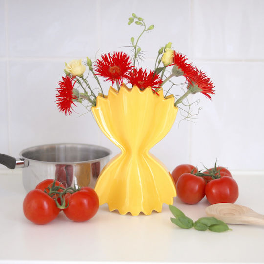 Fluid Market Decorative Vase Yellow 16x5x26cm