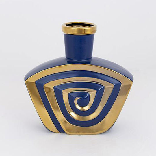 Decorative Vase Blue 23.2x6.8x23.5cm