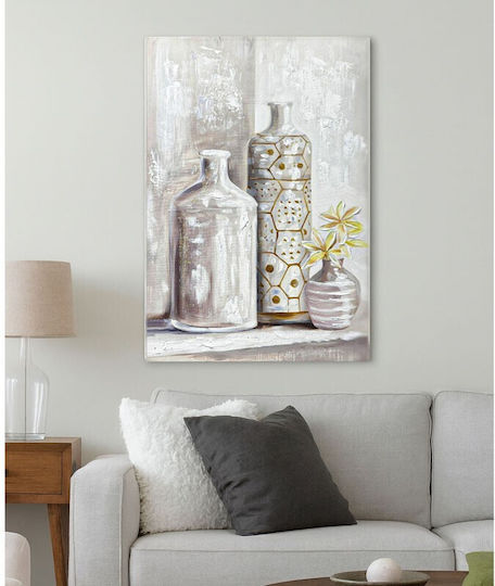Painting Oil Painting Printed Canvas Design Vases Gold Details 60x90cm Ankor
