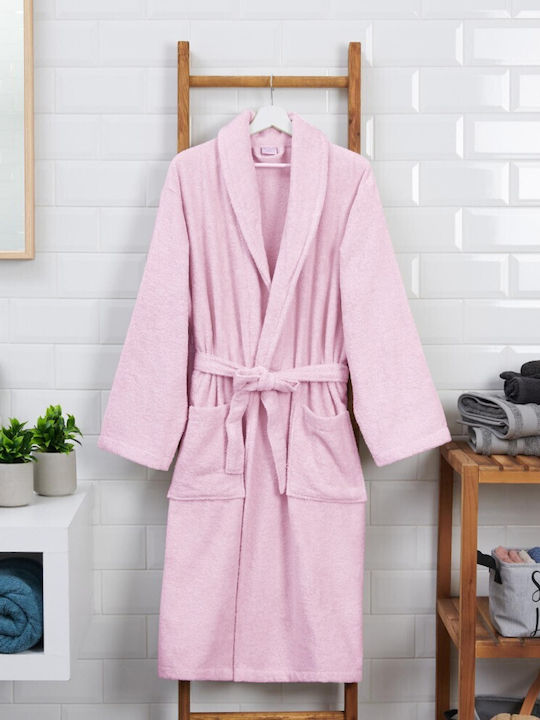 Saray Home Elenore Μπουρνούζι με Γιακά Πούδρα Saray Home Elenore Μπουρνούζι με Γιακά Πούδρα