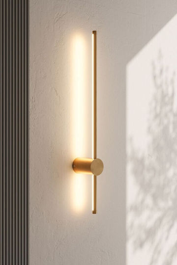 Modern Lamp Wall with Integrated LED Gold