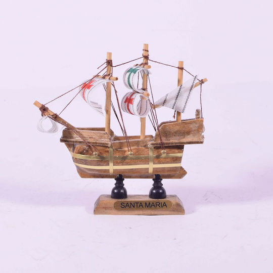 SP Souliotis Antike Dekorative Miniatur Schiffe Holz Santa Maria 10cm