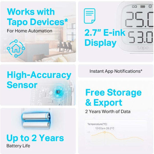 TP-LINK Ψηφιακό Θερμόμετρo για Χρήση σε Εσωτερικό Χώρο