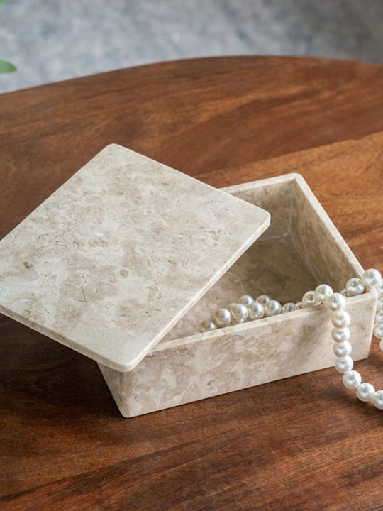 Artekko Μπιζουτιέρα Μπεζ 20x15x7cm