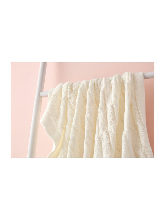 GM Home Κουβέρτα Αγκαλιάς & Λίκνου Braid Πλεκτή Μπεζ 75x90εκ.