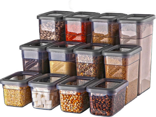 Vază Pentru Paste Zahăr Cereale Cu Capac Plastic Gri 1580ml 1 Bucată Vază Pentru Paste Zahăr Cereale Cu Capac Plastic Gri 1580ml 1 Bucată