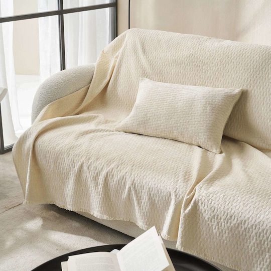 Gofis Home Ondine Cuvertură Pentru Canapea 2 Locuri Jacquard 184x250 cm Ecru 184/05