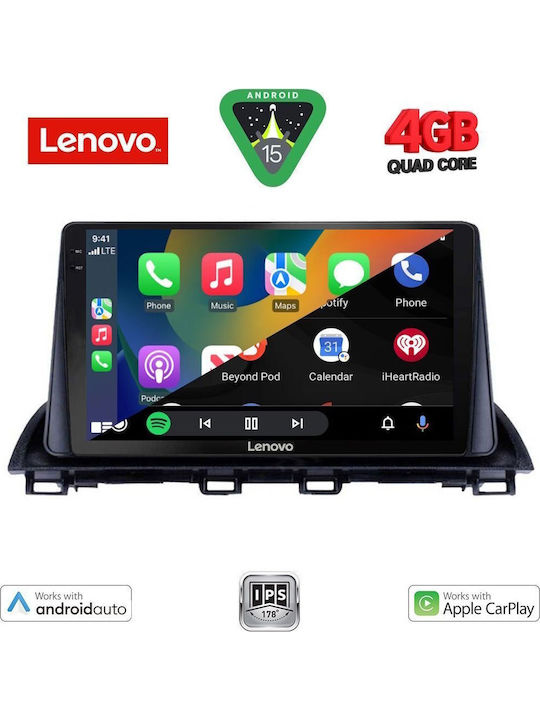 Lenovo Auto-Audiosystem für Mazda 3 2014-2019 (Bluetooth/USB/WiFi/GPS/Apple-Carplay/Android-Auto) mit Touchscreen 9"
