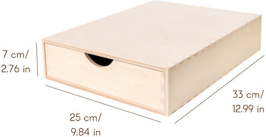 Creative Wood Desktop Drawer 1 Slot 25x7x33cm Beige
