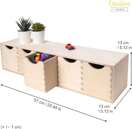Creative Бюро чекмедже 5 Позиции 13x13x57см Зелен