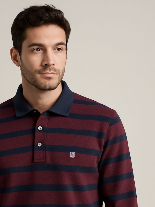 Polo Bluză cu mânecă lungă Burgundy