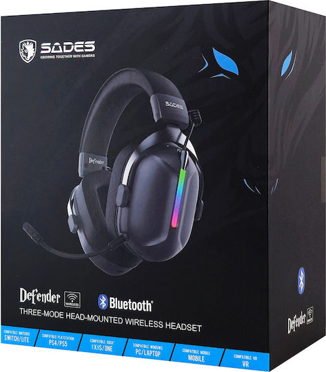 Sades Defender Ασύρματο Over Ear Gaming Headset με σύνδεση 3.5mm for Nintendo Switch / PC / PS4 / PS5 / XBOX