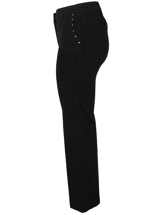 Women's Jean Trousers Flared in Slim Fit Black