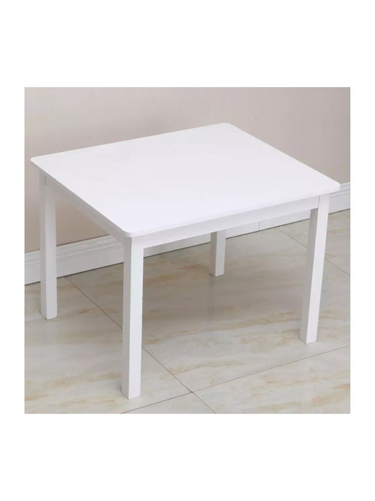 Kids Table Set with Chairs Made of White Wood