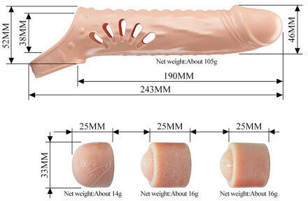 Pretty Love Penis Extender 3 Removable Extender Tips