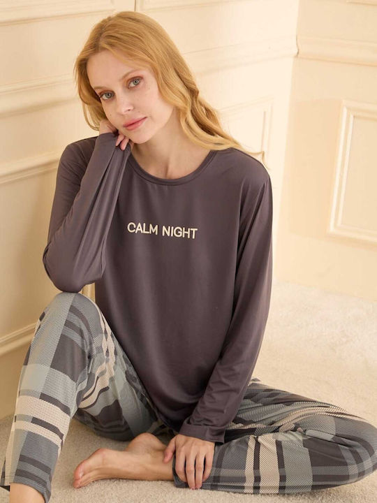 Mihra Winter Women's Pyjama Set Gray