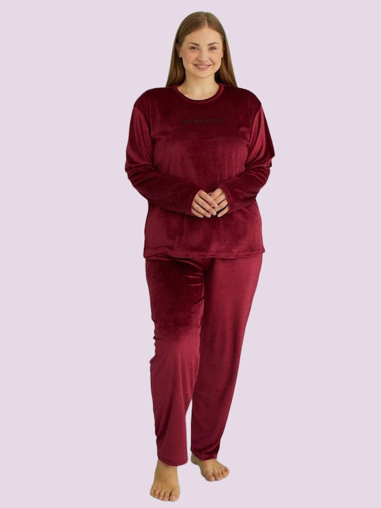 Mihra Winter Women's Pyjama Set Bordeaux