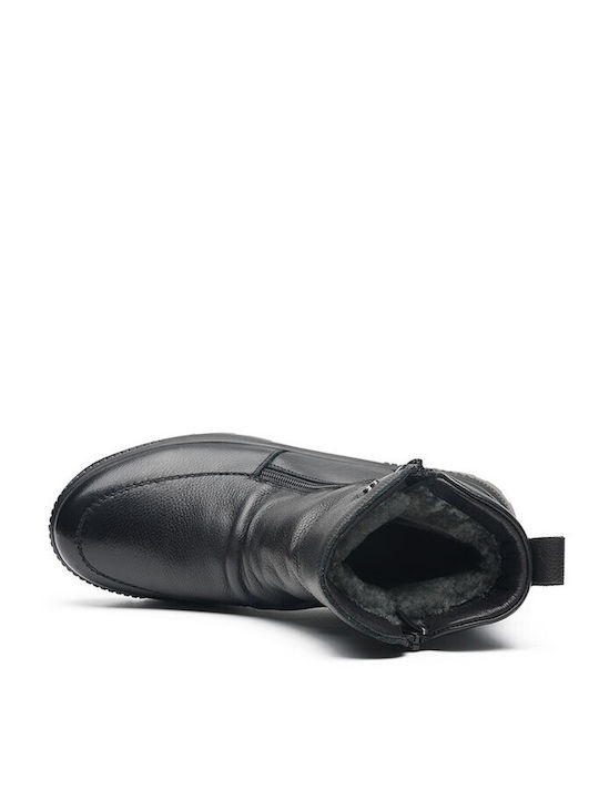 Ghete Dama De Piele Cu Blană Negre