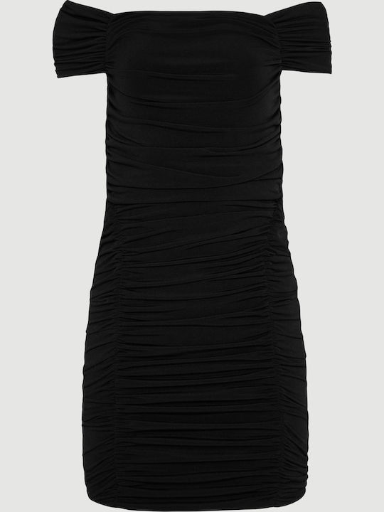 Summer Mini Evening Dress with Wrap Black SKXA09-Black