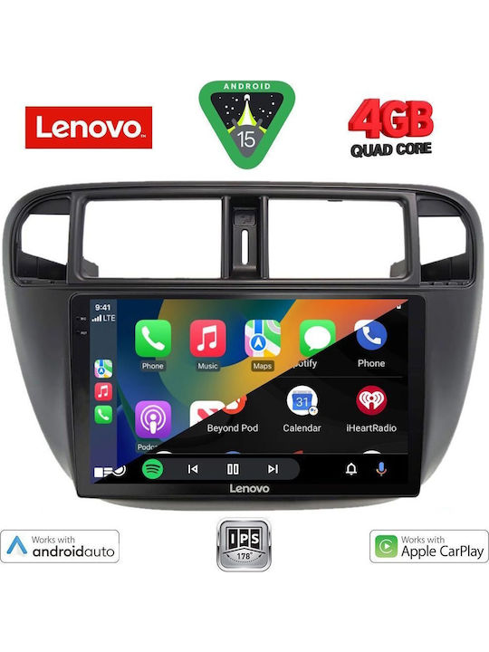Lenovo Auto-Audiosystem für Honda Civic 1995-2001 mit A/C (Bluetooth/USB/WiFi/GPS/Apple-Carplay/Android-Auto) mit Touchscreen 9"