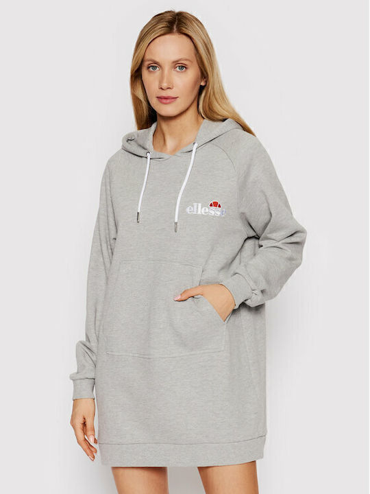 Honey Mini Athletic Dress Long Sleeve with Hood Gray