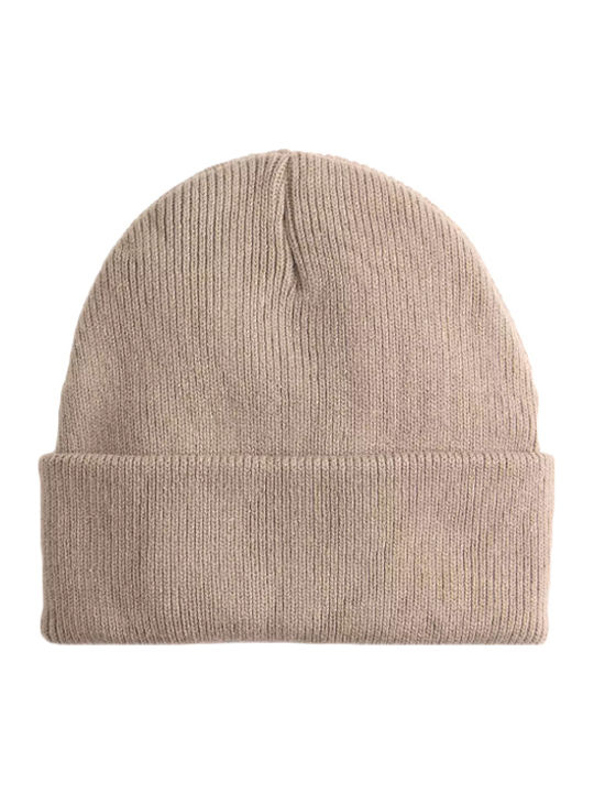 Beanie Männer Beanie mit Rippstrick in Beige Farbe