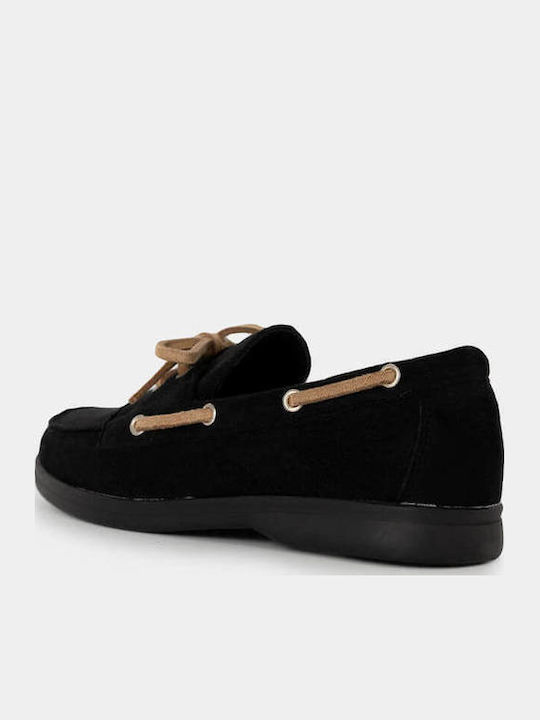 Suede Damen Mokassins in Schwarz Farbe