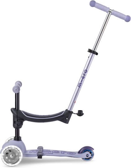 Micro Kids Scooter Mini Deluxe Rock & Go 3-Wheel with Seat Παστέλ Λιλά
