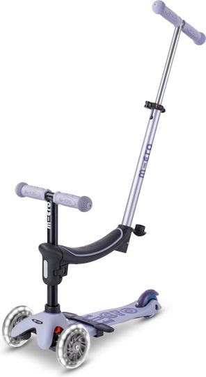 Micro Kids Scooter Mini Deluxe Rock & Go 3-Wheel with Seat Παστέλ Λιλά