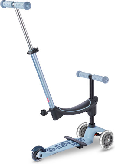 Micro Trotinetă Copii Mini Deluxe Rock & Go Cu 3 Roți Cu Scaun Pastel Albastru Deschis