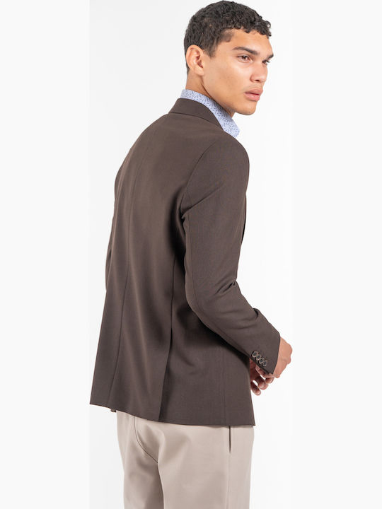 Men's Suit Jacket Slim Fit Brown