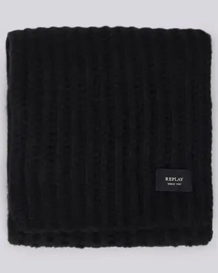 Frauen Set mit Beanie Gestrickt in Schwarz Farbe