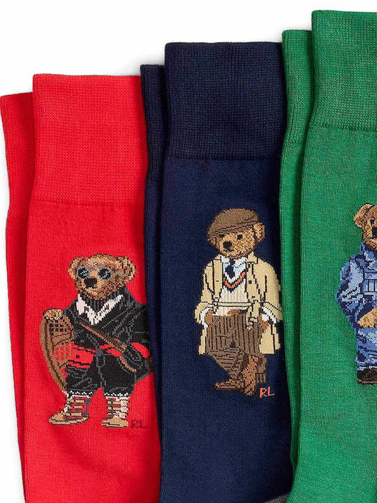 Ralph Lauren Damen Gemusterte Socken Green 3Pack