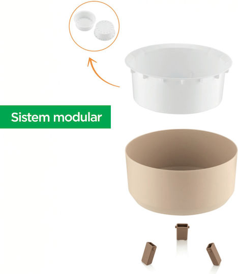 Set 3 Ghivece de Flori Din Plastic Albe